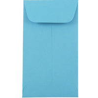 JAM Paper Enveloppes à monnaie no 5,5, 3 1/8 x 5 1/2 po, bleu recyclé Brite Hue, 100/paquet-Enveloppes à monnaie