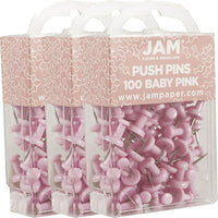 JAM Paper – Punaises, rose pâle, 3 paquets de 100, total de 300 (222419048g)-Rose bébé