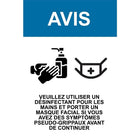 Mark Maker Français Vinyle adhésif - Avis Veuillez Utiliser Un Desinfectant Pour Les Mains Et Porter Un Masque Facial-Autocollant autocollant français face adhésive