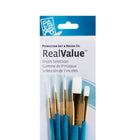 Princeton RealValue Ensemble de Brosses Blanches pour Cheveux Synthétiques Taklon - Paquet de 5 (PR9174)-Comprend les rondes 000, 2 et 4, et les appartements 2 et 6