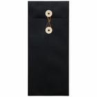 JAM Paper #10 Enveloppes commerciales avec bouton et fermeture à cordon - 4,125" x 9,5" - Lin noir - Paquet de 500-Couleur : Enveloppes en lin noir