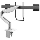 Bras pour moniteur Humanscale M8.1 avec double barre transversale + poignée-Le M8.1 est livré non assemblé pour réduire la taille de l'emballage et ses liaisons modulaires permettent aux utilisateurs de concevoir rapidement l'espace le plus productif sans pièces supplémentaires - tout en économisant efficacement les ressources, l'énergie et les frais d'expédition pour aller de l'usine au bureau. Les bras du moniteur à échelle humaine sont également exempts de produits chimiques nocifs de la Liste rouge.