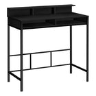 Monarch Specialties - 7700 Bureau 48 po L - Noir/Metal Noir Hauteur Debout-Bureau d'ordinateur pour travailler debout fini noire avec huche et 2 étagères ouvertes de rangement
