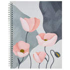 Staples - Cahier à spirales à motif floral gris et rose, 8 x 10 po, ligné-Ligné
