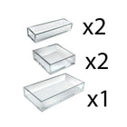 Azar Displays – Plateau 5 pièces de luxe, plateaux carrés, plateaux étroits et grand plateau (556226)-Présentoirs de comptoir