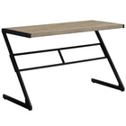 Monarch Specialties - 7373 Bureau 48 po L - Taupe Fonce/Metal Noir-Moderne bureau d'ordinateur avec une base en métal noire au design unique en forme  de « Z »