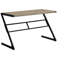 Monarch Specialties - 7373 Bureau 48 po L - Taupe Fonce/Metal Noir-Moderne bureau d'ordinateur avec une base en métal noire au design unique en forme  de « Z »