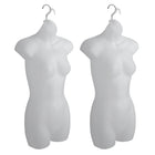 Eddie's - Formes féminines suspendues 3/4 de torse - PVC - dépoli - Paquet de 2 (155727-2)-Formes de torse 3/4 suspendues pour femmes