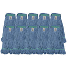 Tête de vadrouille / moppe synthétique de rechange - Bouclée à bandes étroites – Bleue – Large-Taille large
