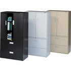 ProSource - Armoire Multi-Stor, grise-Grande armoire à usages multiples à deux portes avec charnières 